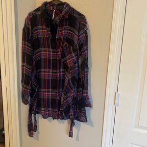 Free people oversized plaid shirt